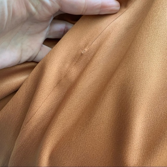 Zac Posen Open Back Evening Gown SZ 12 NWOT Copper Caramel Mermaid Flutter - Picture 9 of 11